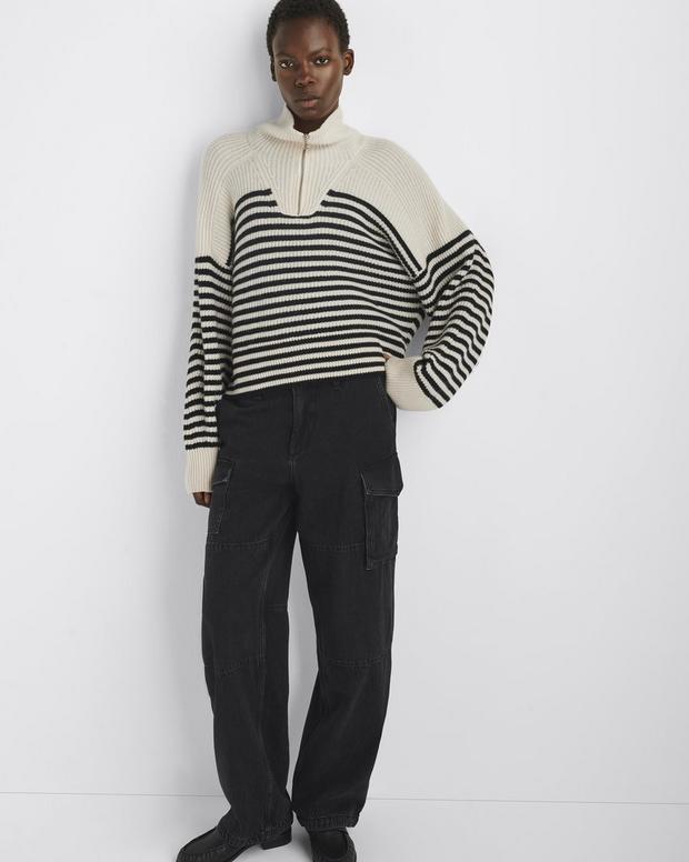 Pierce Striped Cashmere Half-Zip | Rag & Bone WAS23H053CA53