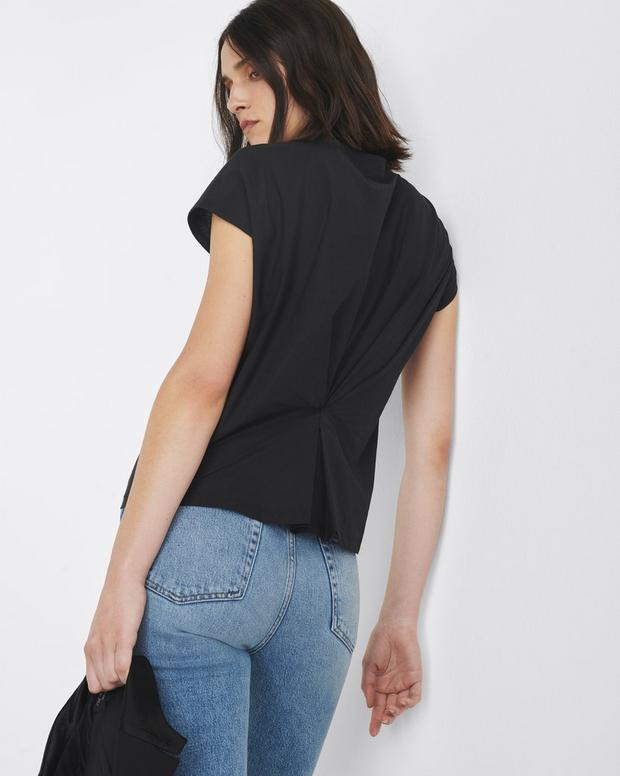 The Slub Pleated Tee - Black | Rag & Bone WCC23HT003CH03_001